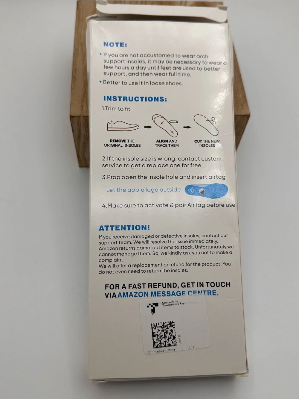 Blue Kids Smart Insole - Wireless Sensor TRACKER NOT INCLUDED